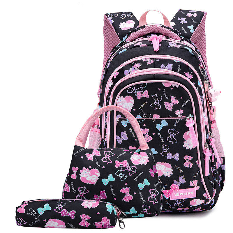 Three-piece Set of Light and Water-repellent Backpack - Primary and Middle School Students