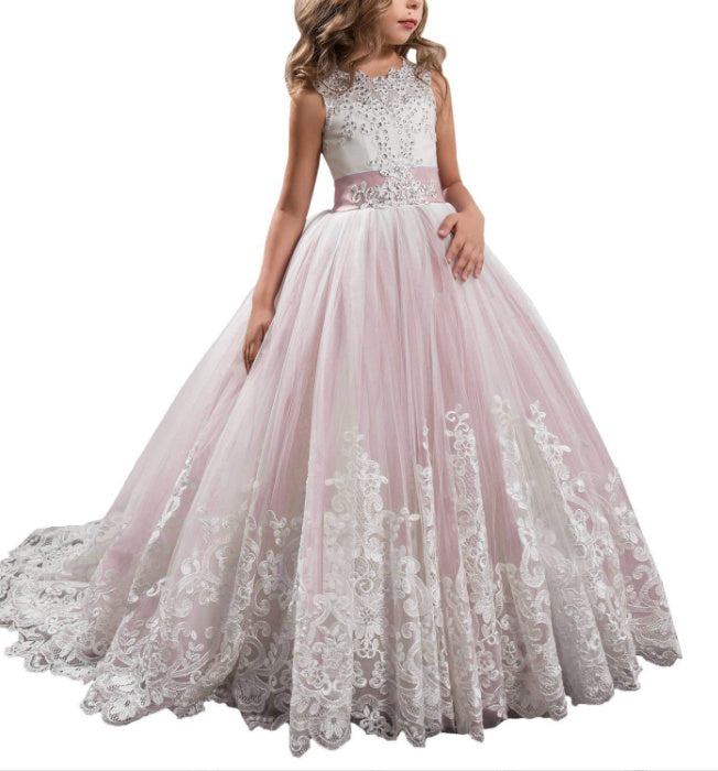 Flowy Children's Lace Ball Wedding Dress