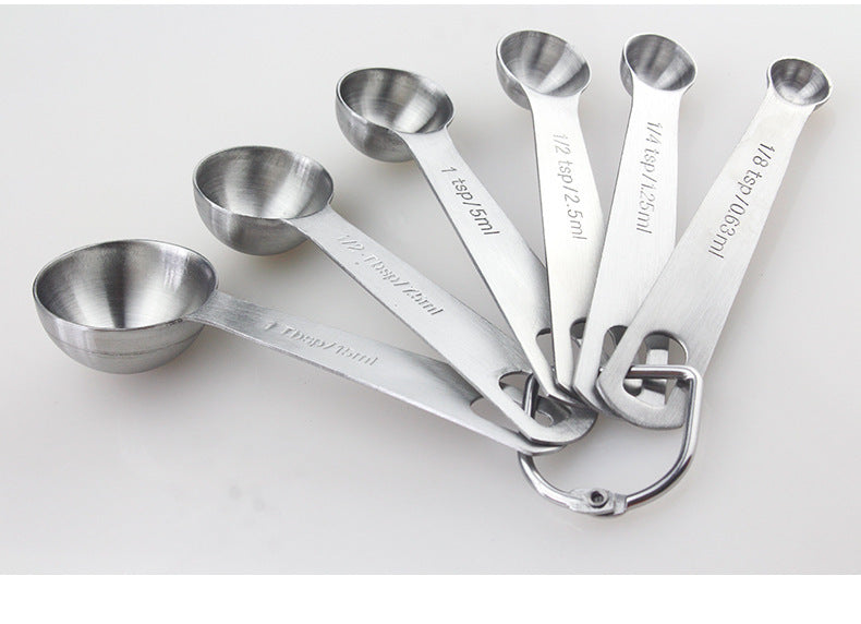 Stainless Steel Kitchen Measuring Spoons Set – 6-Piece Precision Seasoning Tools! - JumoShop
