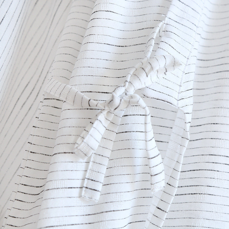 Summer Jacquard Gauze Cotton Kimono - Thin Home Bathrobe Simple