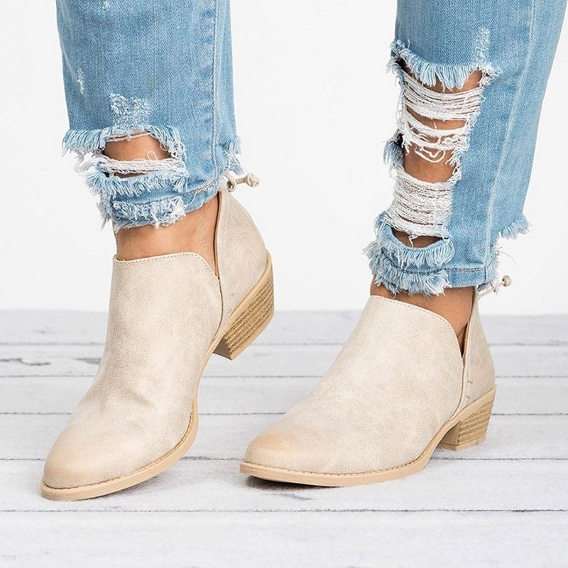 Autumn Women Shoes-  Retro High Heel Ankle Boots