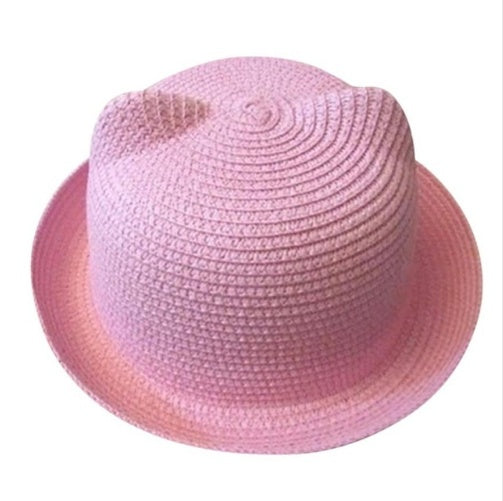Cute Cat Ear Summer Hat -  Korean Style Straw Summer hat