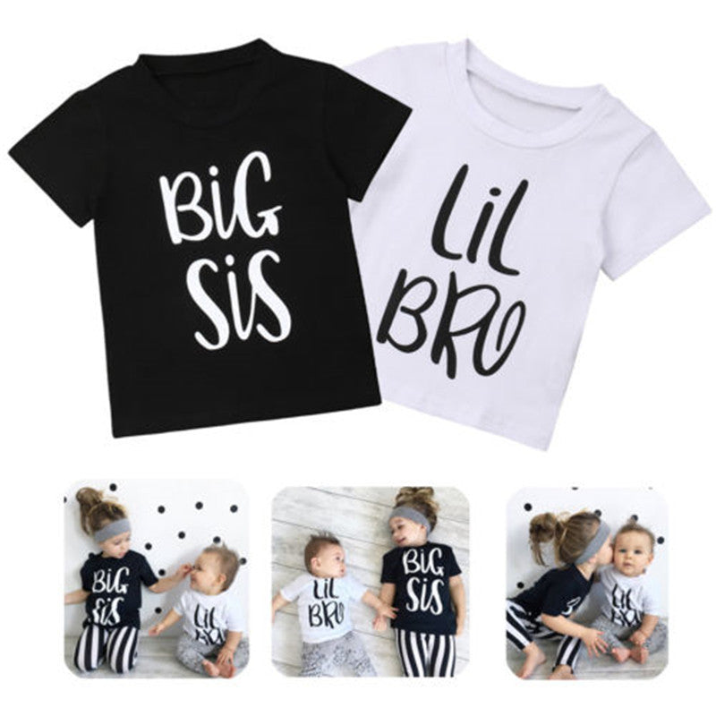 Children's Printed T-shirt - Big Sis & Lil Bro T-Shirt