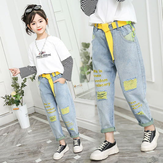 Fashionable Comfy Loose Parent-Child Outfit - Spring Top & Pants