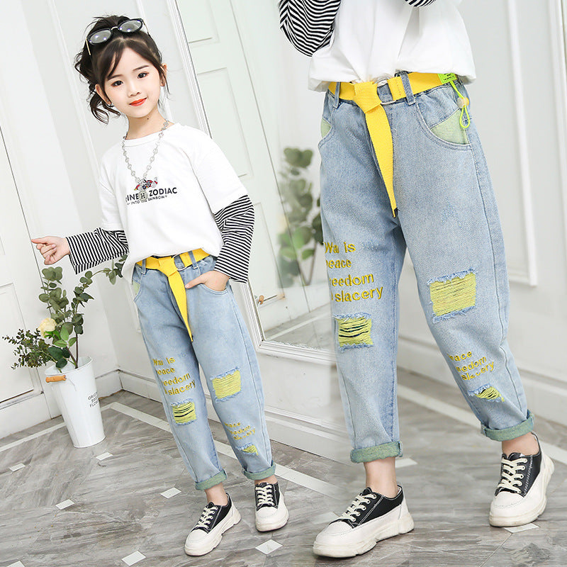 Fashionable Comfy Loose Parent-Child Outfit - Spring Top & Pants