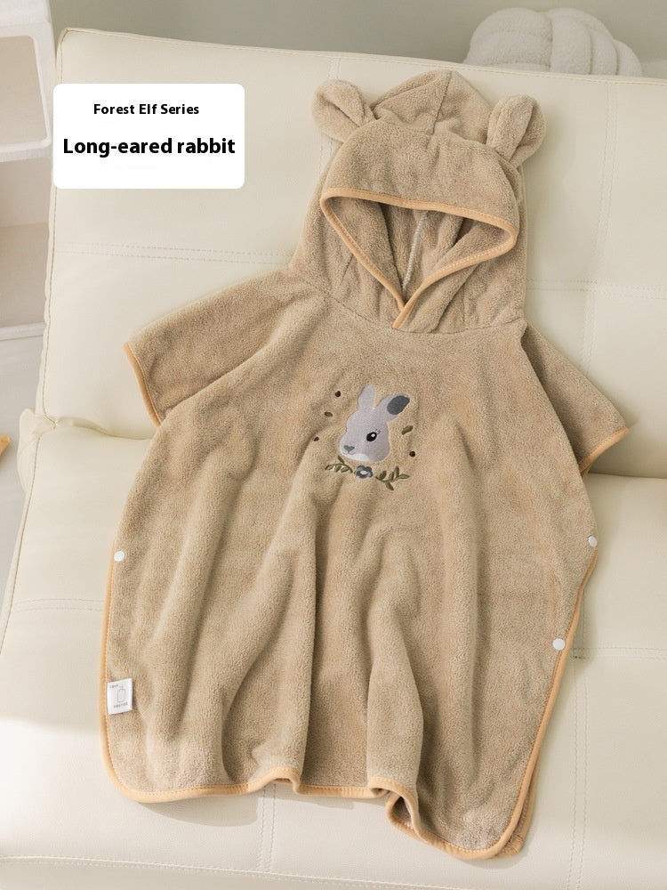 Coral Fleece Children's Bathrobes Cartoon Cloak Wearable