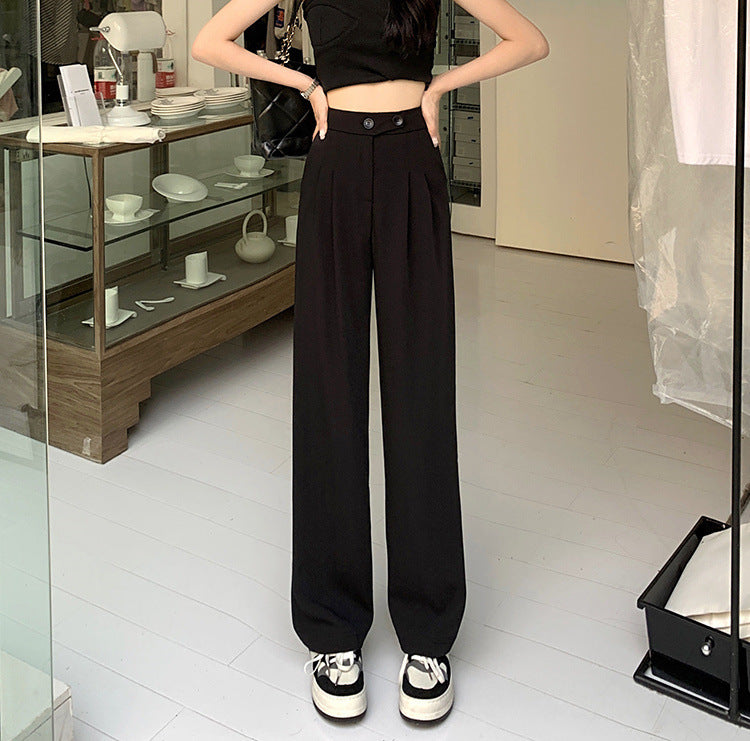 New High Waist Loose Drape Suit Wide Leg Pants