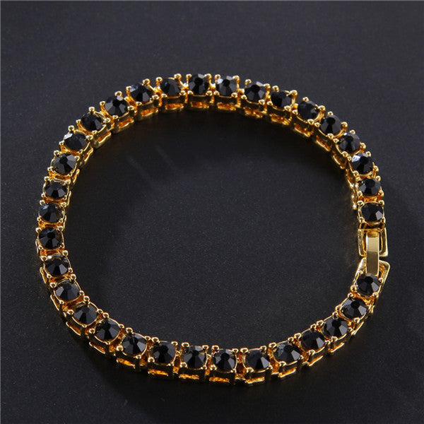 Iced Out Single Row Rhinestones Bracelet - Chain Bling Bracelets Zirconia Bracelets Link Chain Jewelry