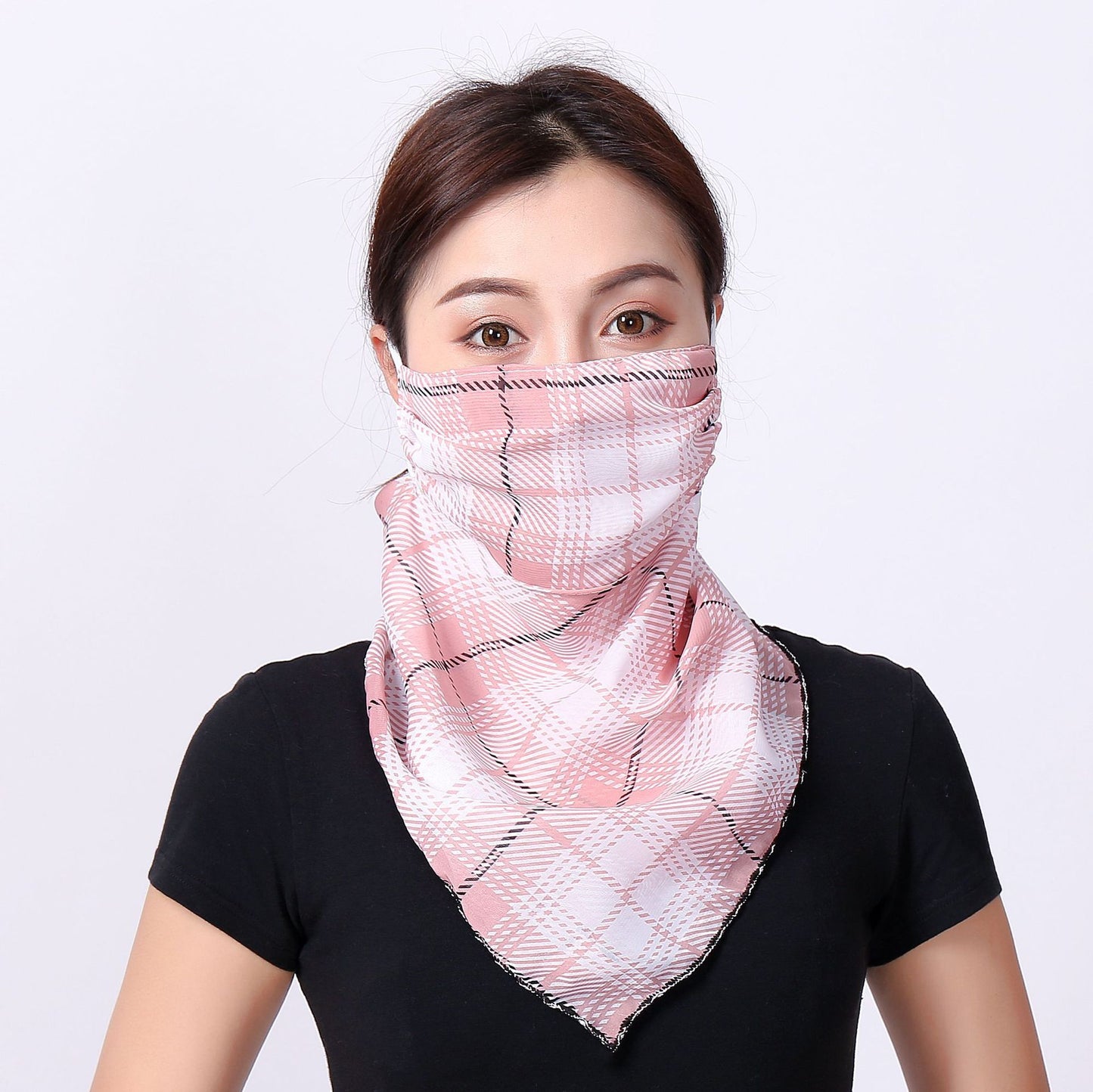 Hanging Ear Thin Face-covering Scarf - Triangle Veil Scarf
