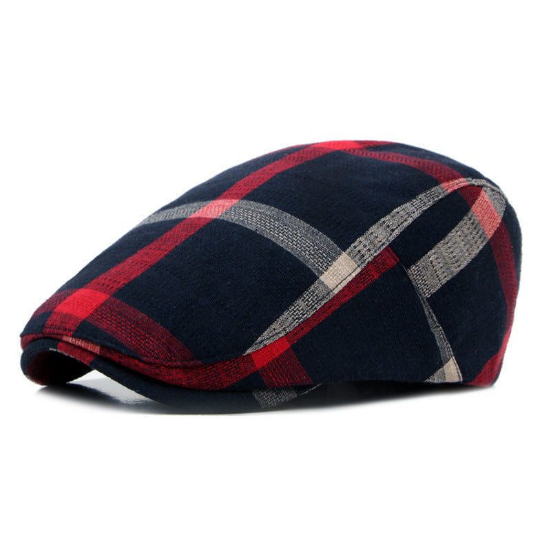 British Style Classic Retro Plaid Men's Cap