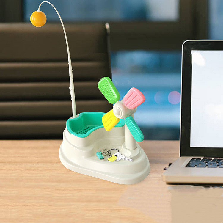 Fun Windmill Cat Stick Toy - Desktop Grass Box Pet Toys