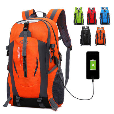 USB Rechargeable Bag -  double shoulder bag, male large capacity outdoor mountaineering bag, women sports leisure travel bag
