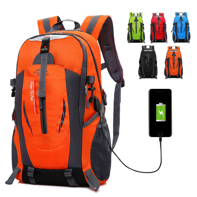 USB Rechargeable Bag -  double shoulder bag, male large capacity outdoor mountaineering bag, women sports leisure travel bag