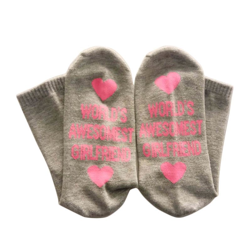 Unisex Cotton Socks - Printing Letter Funny Socks For Boyfriend   Girlfriend Valentine's Day Gift