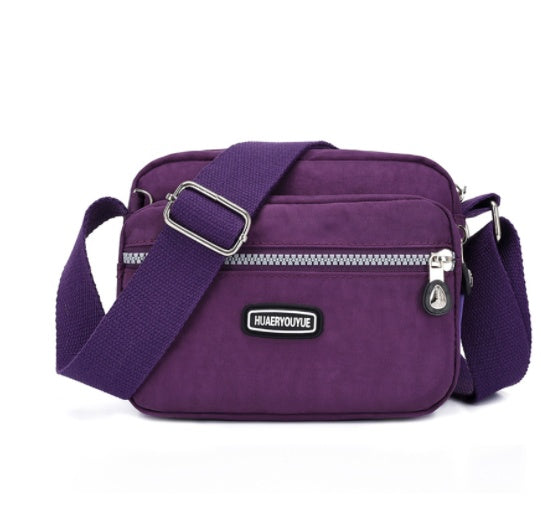Messenger Bag - Small Square Simple And Versatile Nylon Multi Compartment Bag