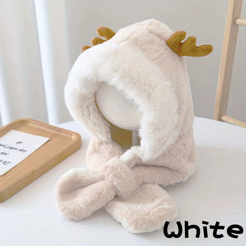 Cute Deer Plush Rabbit Ear Head Warmer