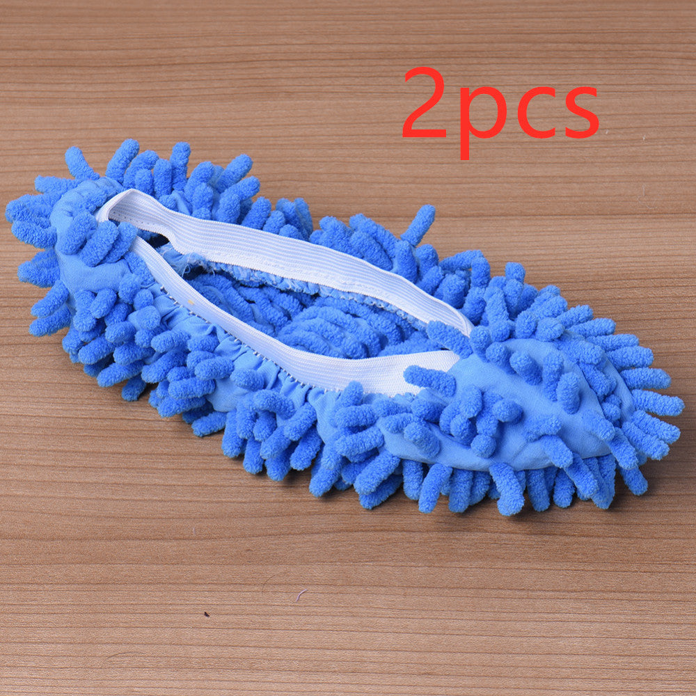 2pcs Set Multifunctional Chenille Micro Fiber Slipper Shoe Covers