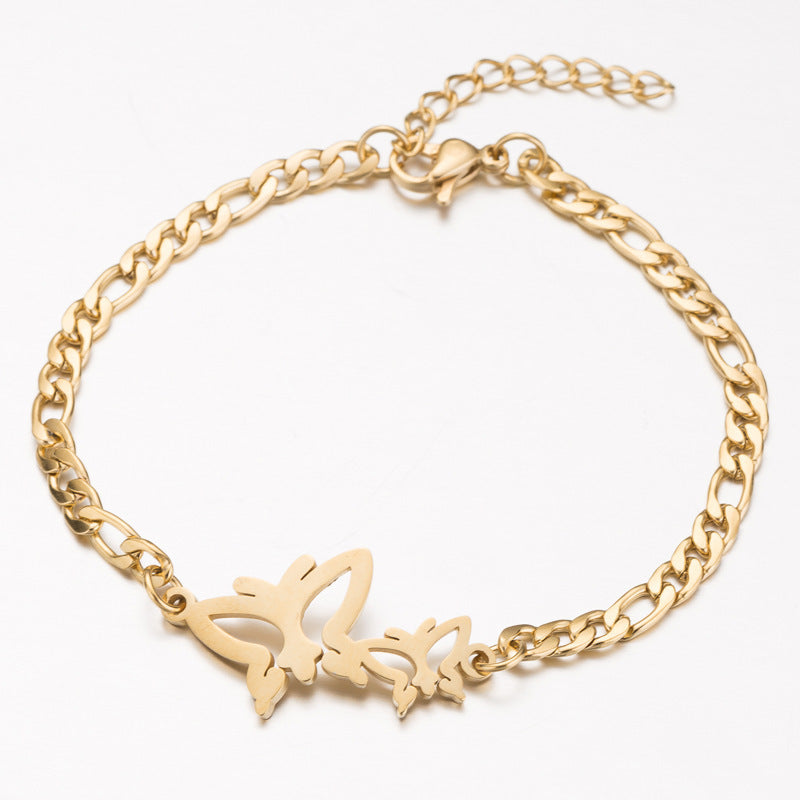 Gold Charms Bracelet Femme Stainless Steel Women Jewelry - Lucky Origami Elephant Bracelets Friendship Gifts