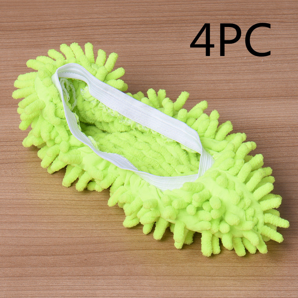 2pcs Set Multifunctional Chenille Micro Fiber Slipper Shoe Covers
