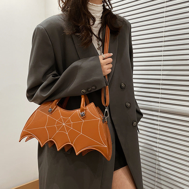Halloween Spider Web Shape Shoulder Bags - Personality Batgirl Tide Pu Handbags fashion Messenger Crossbody Bag