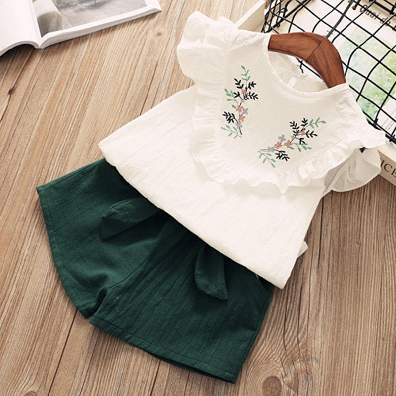 Stylish Babies/Girls Sets - New Short Sleeve T-Shirt & Pants Dress