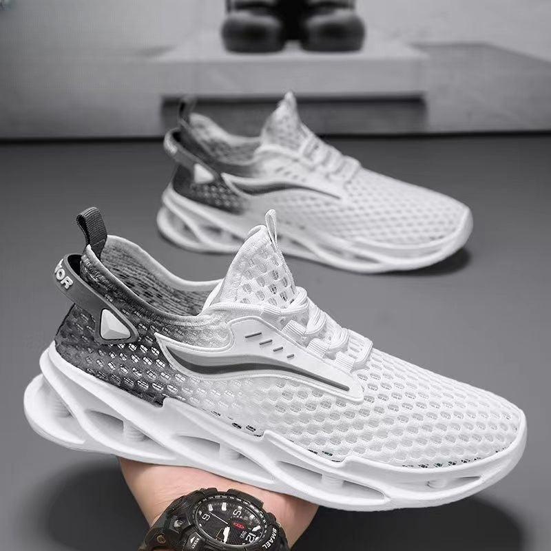 Men's Lace-up Sneakers - Mesh Sports Shoes Fashion Hollow-sole Low Top Running Shoes