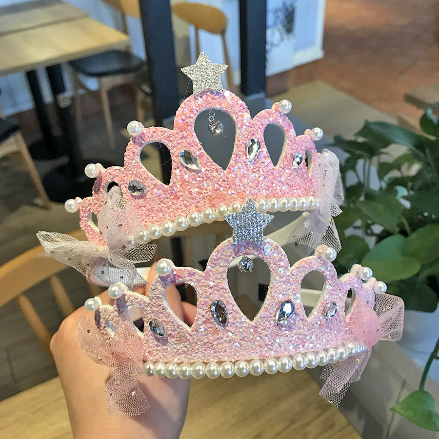 New Sequined Crystal Tiara - Girls Crown, Children's Hair Accessories