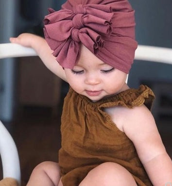 Pleated Bowknot Baby Hat