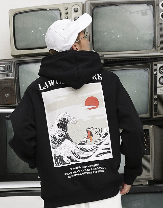 Street Retro Casual Hooded Sweater