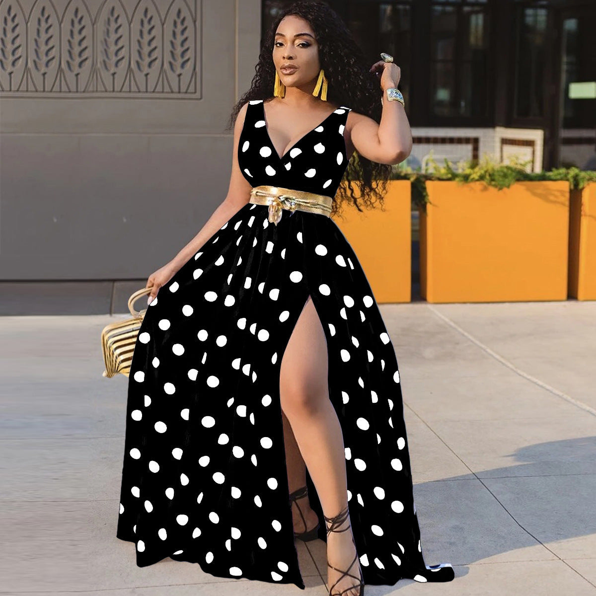 Sexy Sleeveless Long Slit Dresses