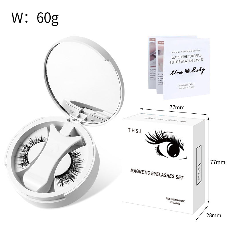 Magnetic False Eyelashes - Integrated Storage Box Glue-free Magnet False Eyelashes Natural Makeup Tools With Applicater