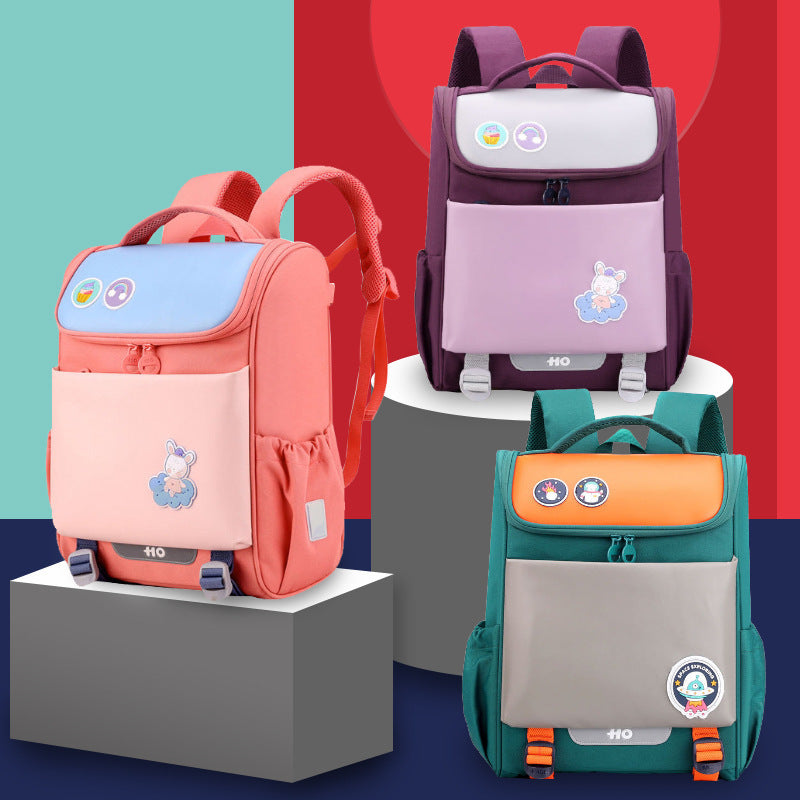 Primary School Students Shoulder Pad - Children's Backpack Light Solid Color Primary School Bag