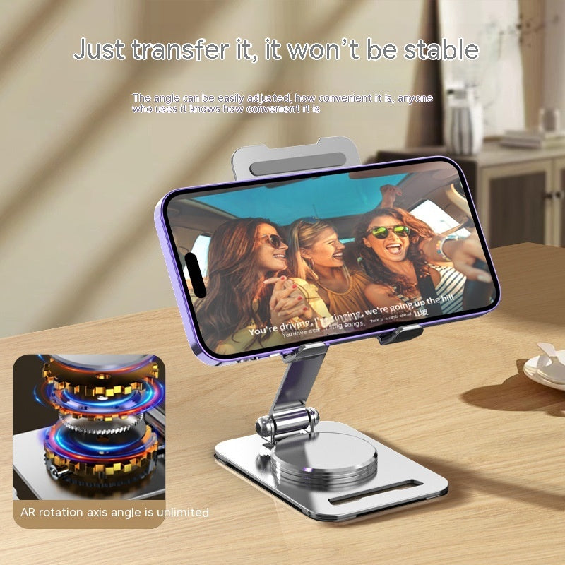 360 Degrees Rotate Metal Desk Mobile Phone Holder Stand - For Phone Pad Adjustable Desktop Tablet Holder Table Cell Phone Stand