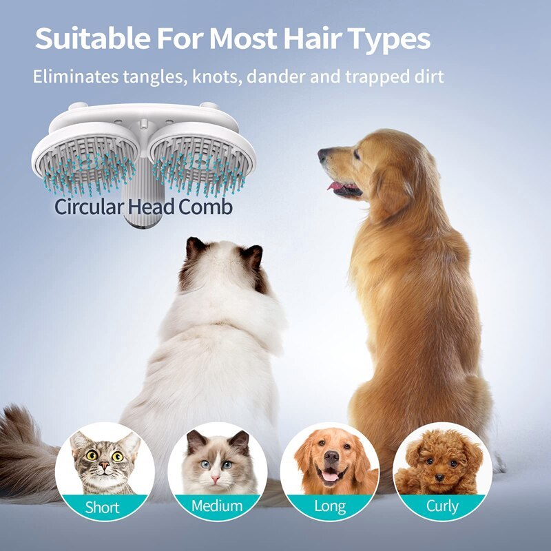 Double-headed One-button Self Cleaning Dog Cat Hair Removal Pets Products