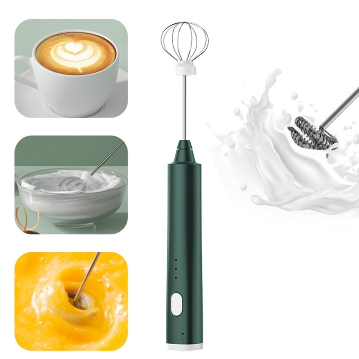 USB Rechargeable Handheld Egg Beater - 3 Speeds Electric Milk Frother Foam Maker Mixer Coffee Drink Frothing Wand Foamer