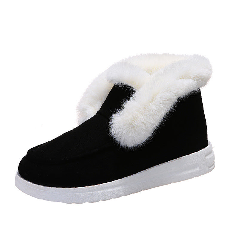 Snow Boots - Warm Winter Shoes, Plush Fur Ankle Boots Women