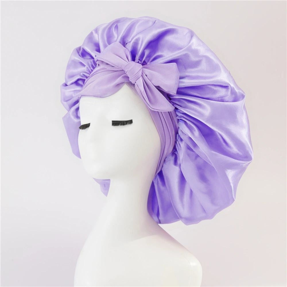 New Silk Bonnet - Women Satin Bonnet Hair Bonnet Night Sleep Cap Scarf Wrap For Curly Hair With Tie Band For Curly Hair
