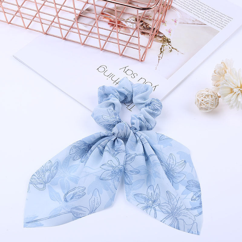 Pearl Pendant Large Intestine Ring Hair Band Women's Hair Knot Knotted Big Bow Hair Rope - JumoShop
