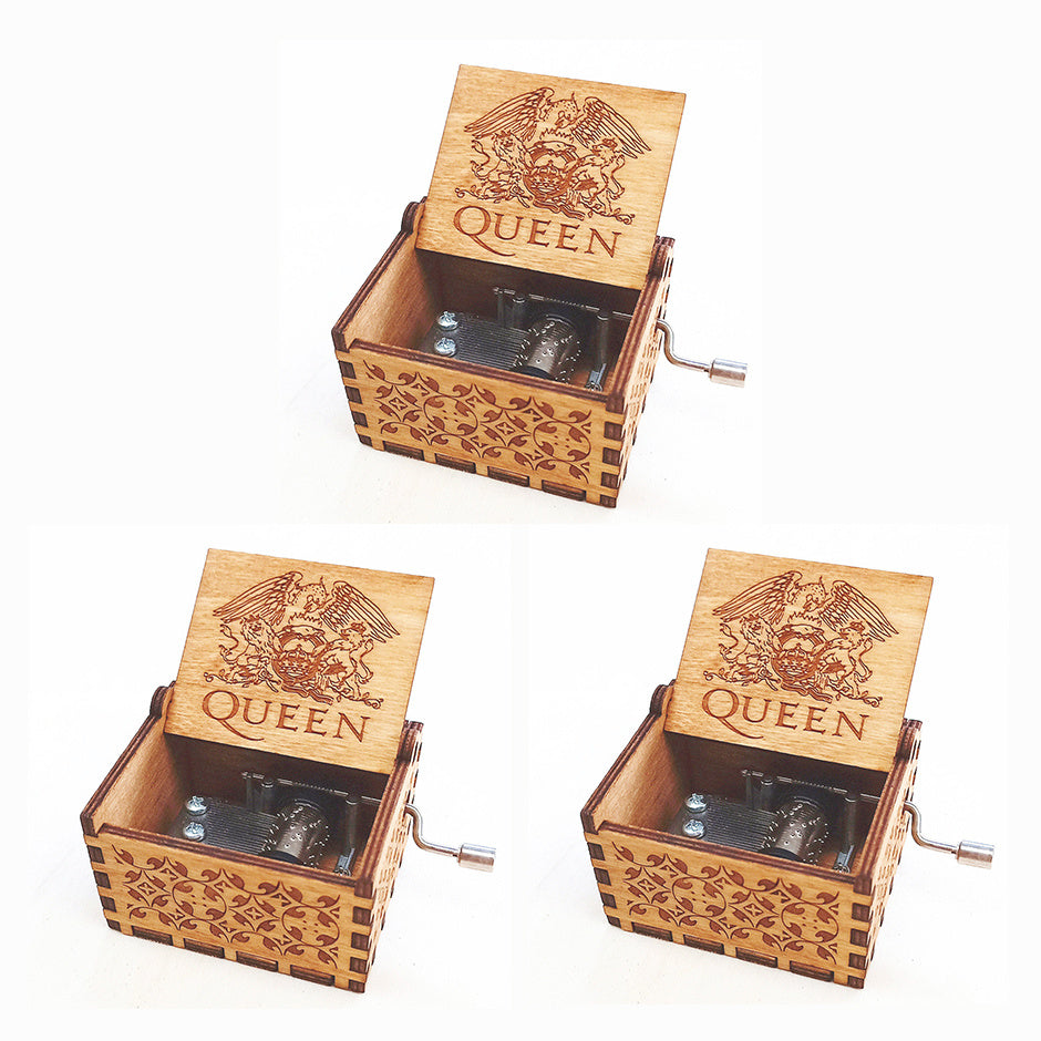 Antique Carved Wooden Hand Crank Spirited Away Music Box