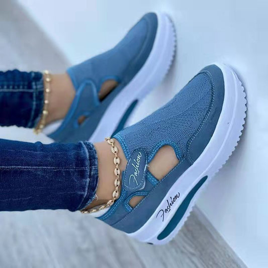 Women's Sneakers - Summer New Ladies Casual Low Wedge, Breathable Non-Slip Comfort Female Sport Shoes, Mesh Shoes Fashion Style