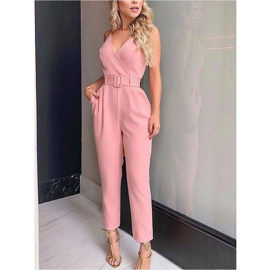 Elegant Vneck Urban Casual Sexy Jumpsuit