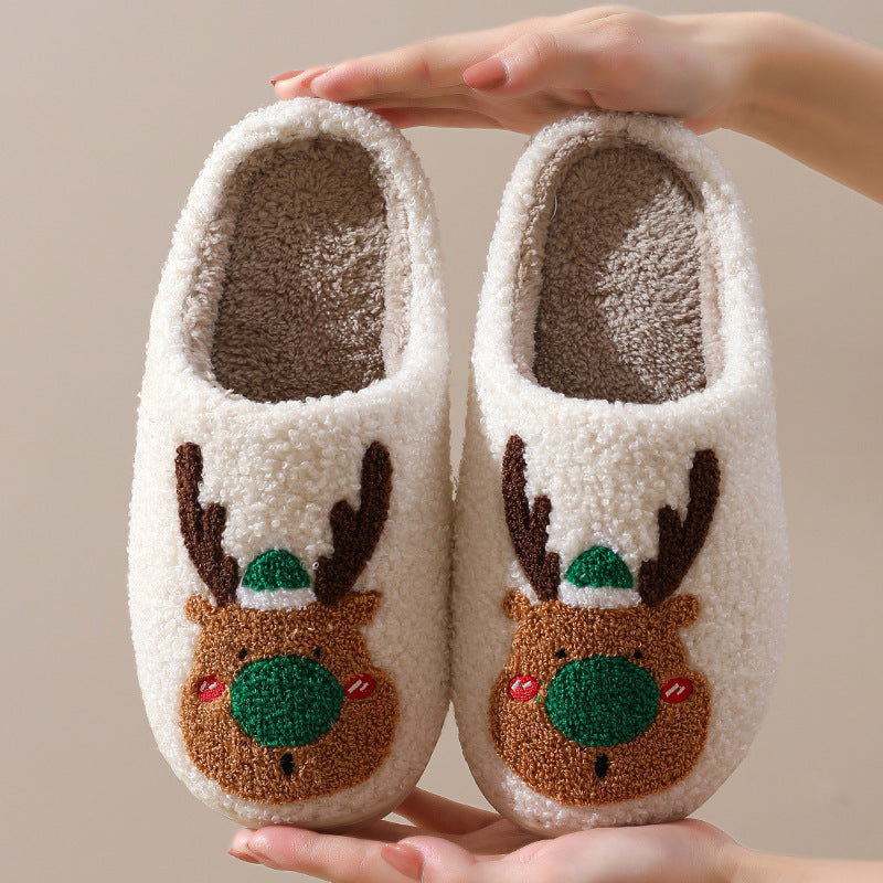 Christmas Shoes - Winter Home Slippers Elk Soft Cozy Bedroom Slipper Slip On House Shoes