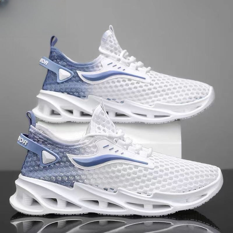 Men's Lace-up Sneakers - Mesh Sports Shoes Fashion Hollow-sole Low Top Running Shoes