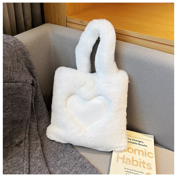 Love Handbags - Winter Plush Shoulder Bags For Women