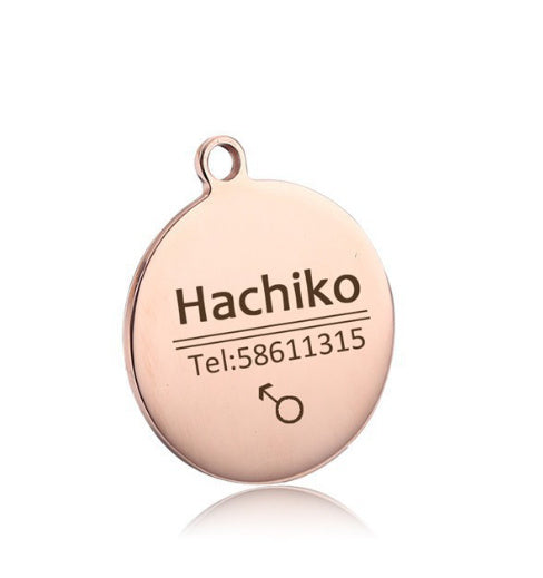 Print on Demand Pet ID Tag – Custom Engraved Titanium Steel Tag with Dog Name, Phone Number, Address & Photo