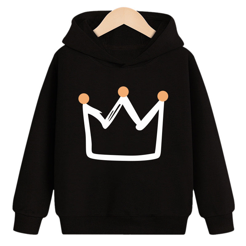 Crown Hooded Plus Velvet Sweatshirt