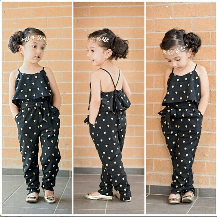 Trendy Summer Polka Dot Jumpsuit Set for Girls – Cute & Comfy! ☀️✨ Fashion Summer Kids Girls Clothing Sets Cotton Sleeveless Polka Dot Strap Girls Jumpsuit Clothes Sets Outfits Children Suits - JumoShop