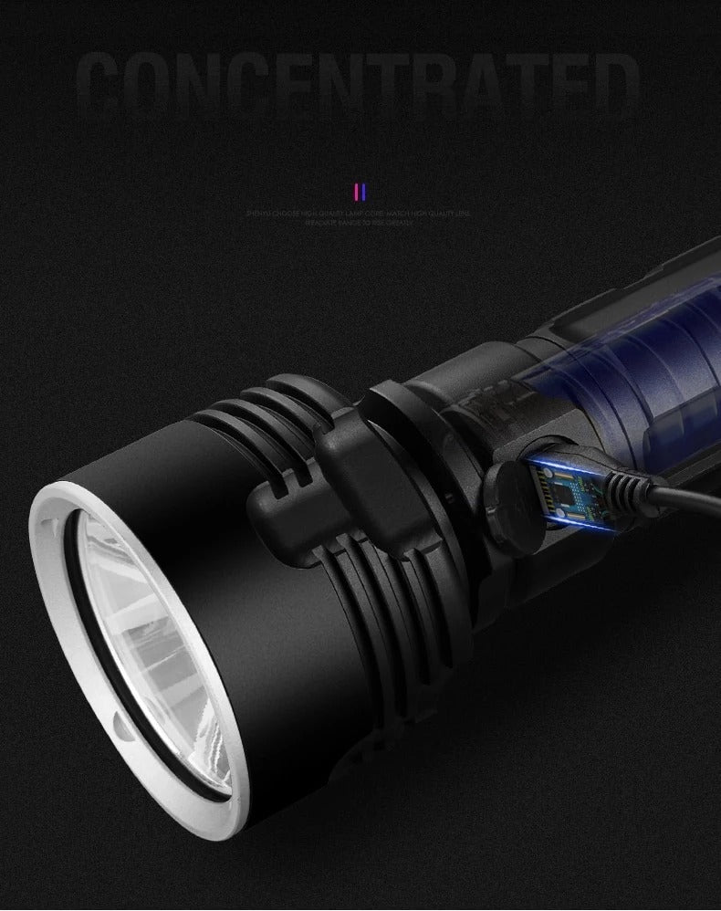 Strong Flashlight Focusing Led Light Rechargeable - Super Bright LED Outdoor Xenon Lamp