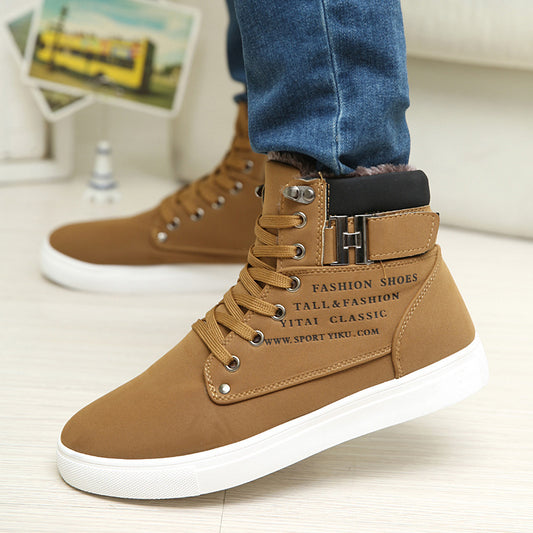 Hot Men Shoes -- Fashion Warm Fur Winter Men Boots Autumn Leather Footwear for Men