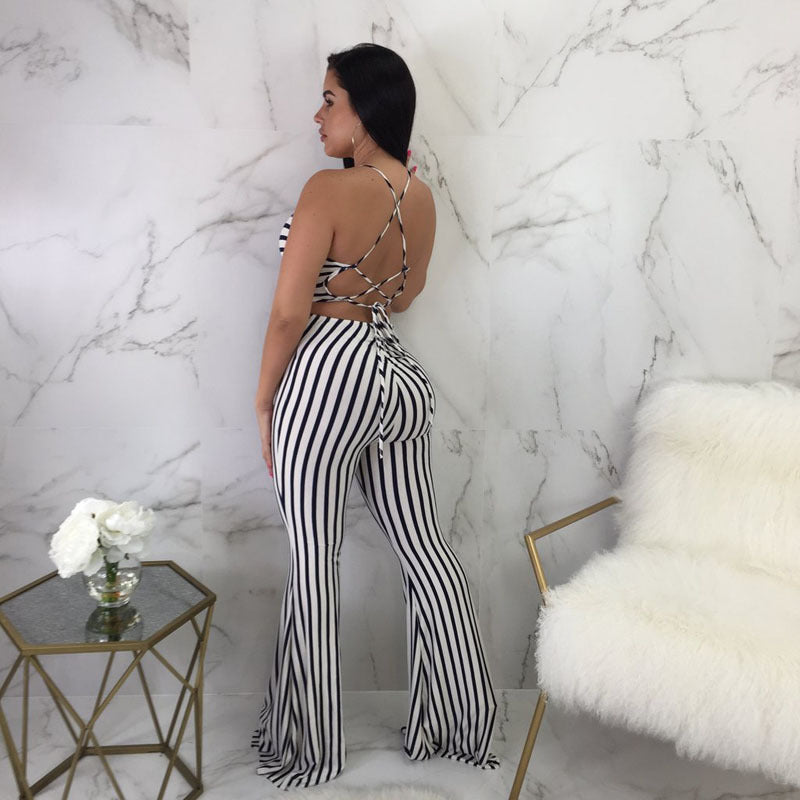 Striped Slim-Fit  Women Jumpsuit